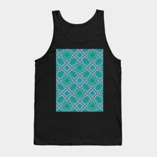 Teal Cross Hatch, Hashtag, Pound Sign Pattern - WelshDesignsTP003 Tank Top